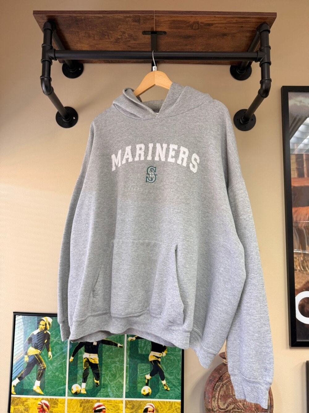 Y2K Seattle Mariners Vintage Grey Majestic MLB Baseball Sweatshirt Hoodie Nutmeg